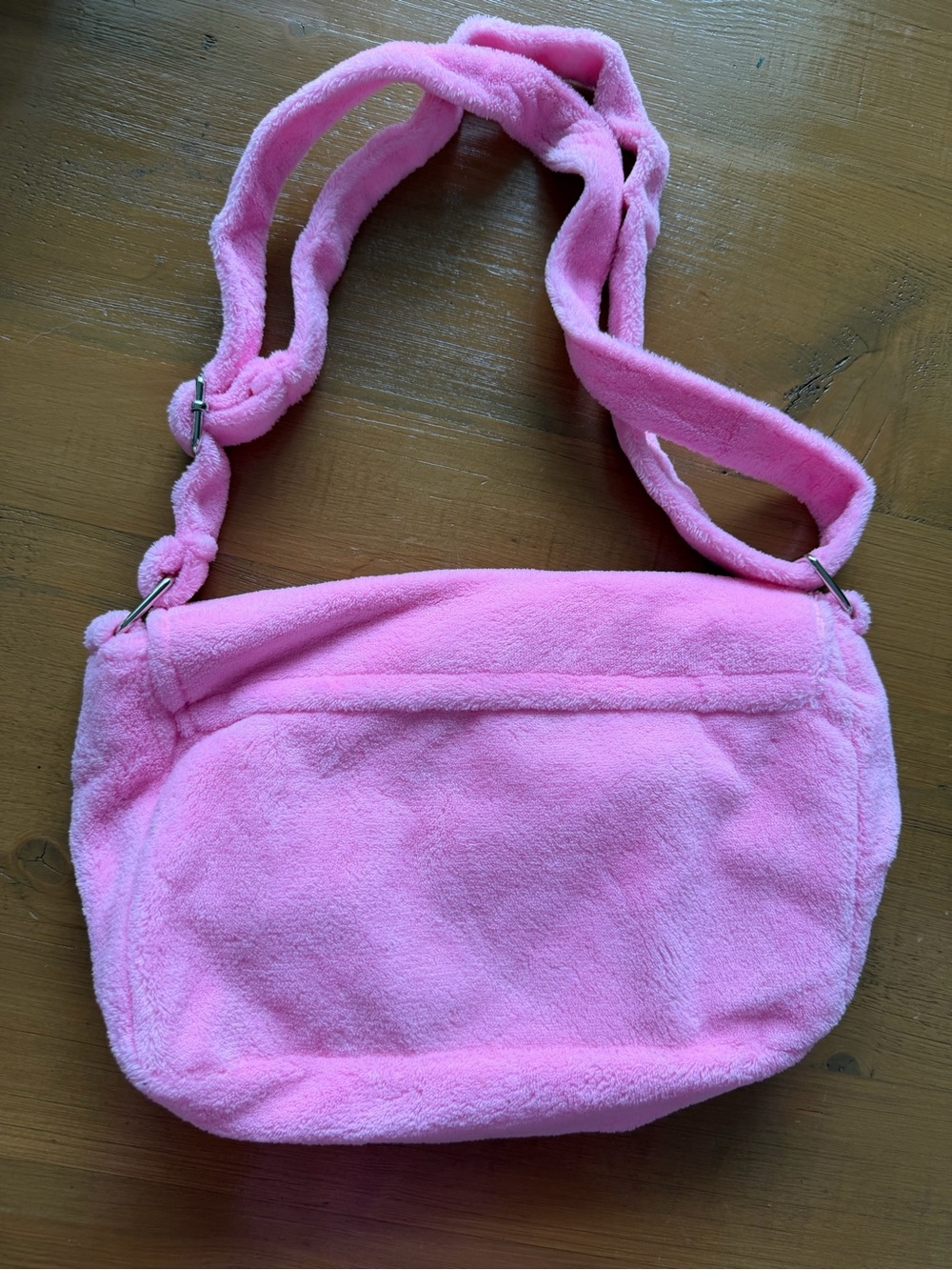 Chanel Precision Beauty Fluffy Pink Terry Cloth Crossbody Satchel - Picture 5 of 15
